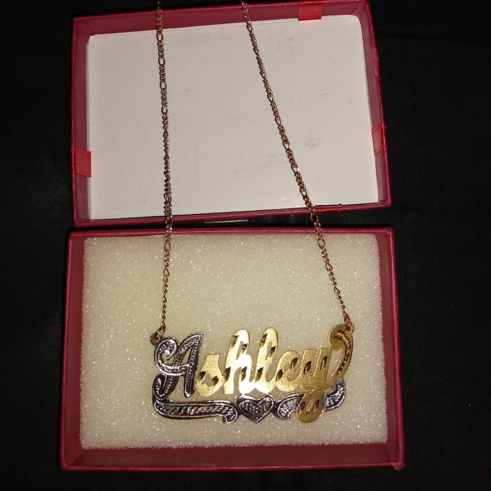 10k GOLD FILLED Name Plate Necklace